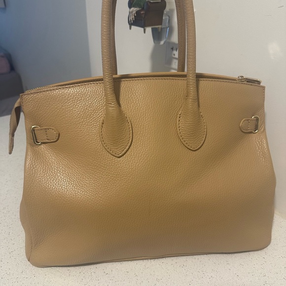 Tan real Leather Handbag new - Picture 4 of 9